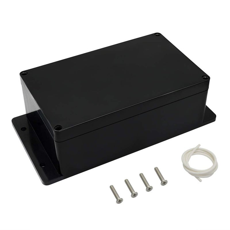 LMioEtool Junction Box Waterproof Dustproof IP65 ABS Plastic Universal Electric Project Enclosure Black with Fixed Ear 6.22"x3.54"x2.36"(158 x 90 x 60 mm) - Image 1